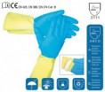 GUANTE LATEX  BI-COLOR, USO DOMESTICO/INDUSTRIAL, 35 cm
